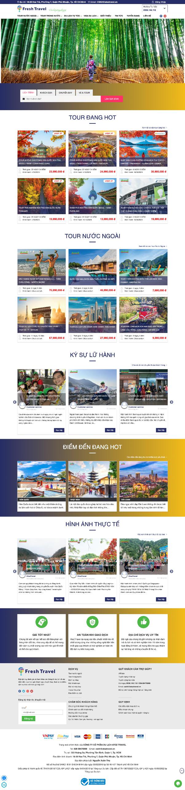 Thiết kế website du lịch trực tuyến, quản lý tour du lịch