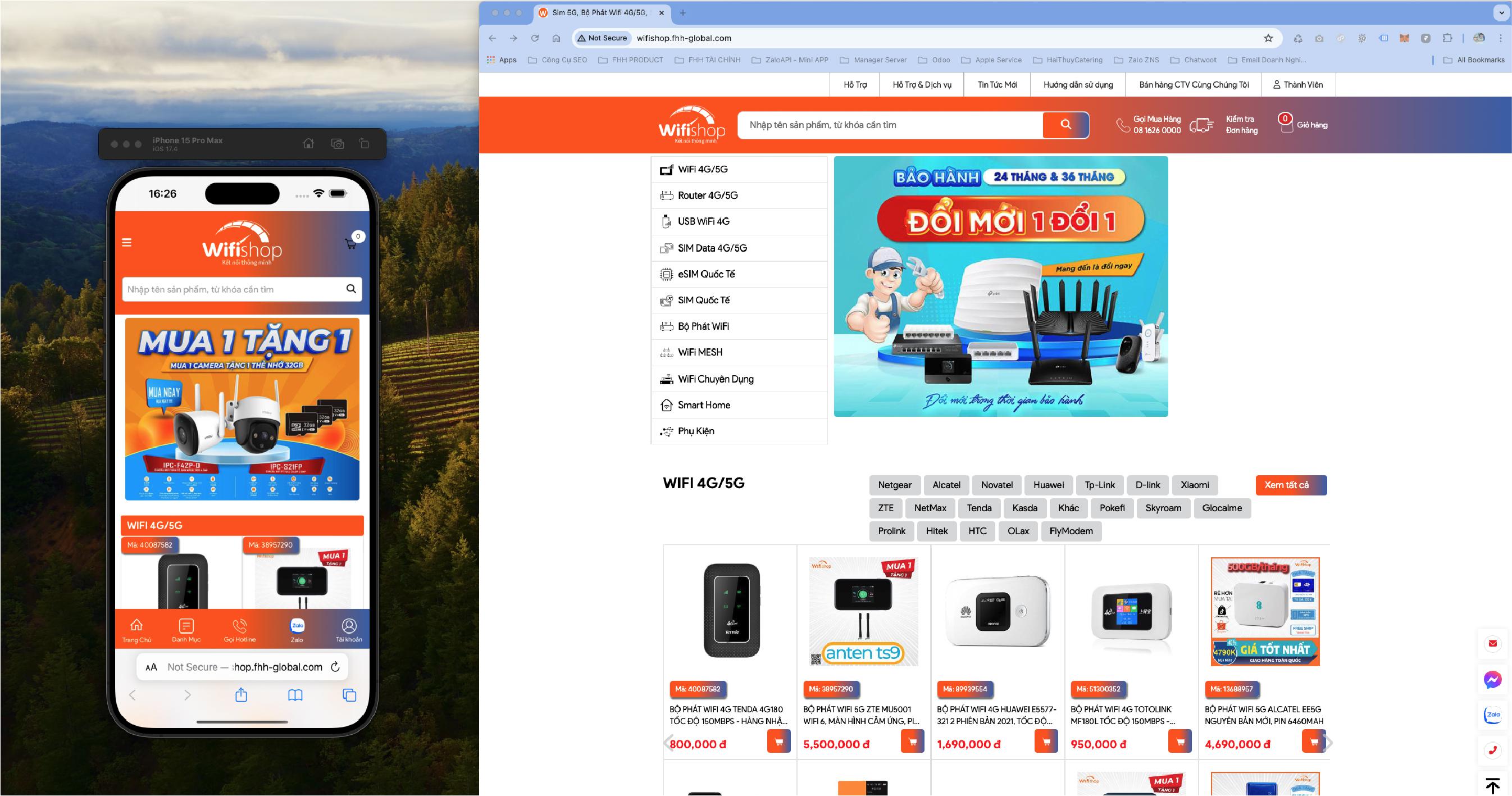Giới thiệu tổng quan về dự án thiết kế website wifishop.vn