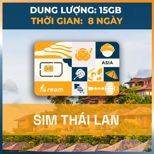 SIM Thái Lan AIS 15GB - 8 DAY Unlimited 384kbps