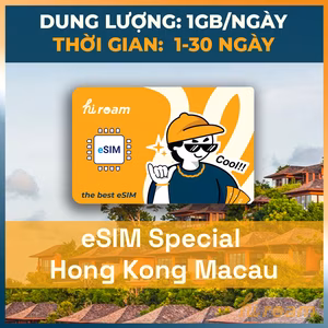 eSIM Hong Kong Macao 1 GB/DAY UNLIMITED 5Mbps