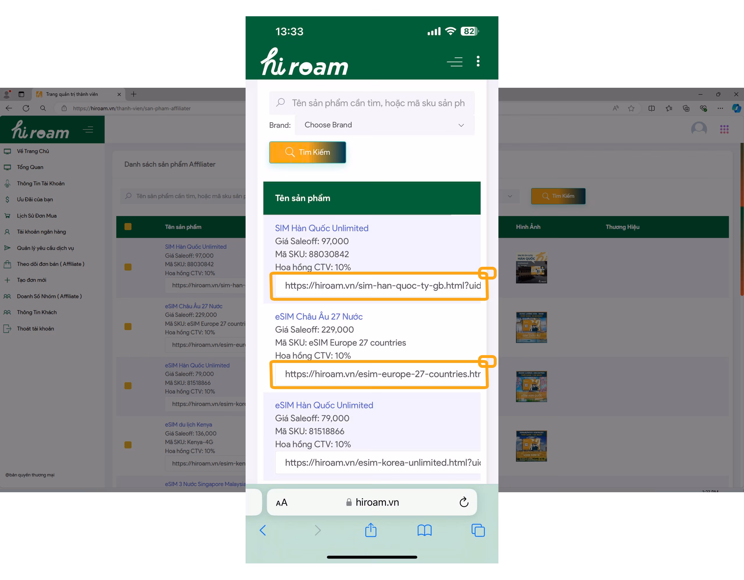 Hướng dẫn sử dụng Affiliate HiROAM