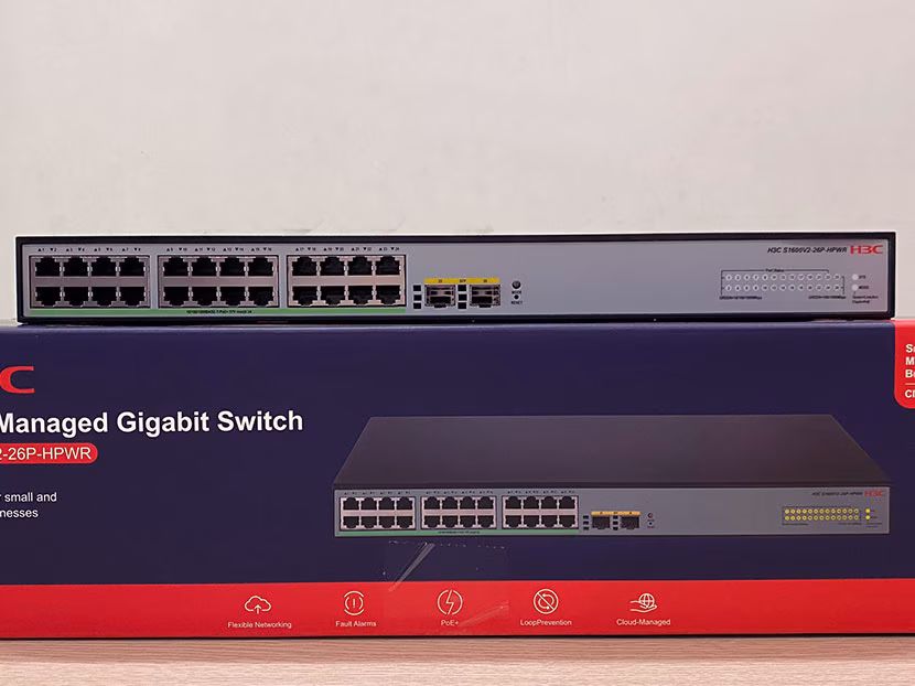 Switch PoE H3C Layer 2 18 Port Gigabit LS-1600V2-18P-HPWR-GL - Công Suất PoE 240W