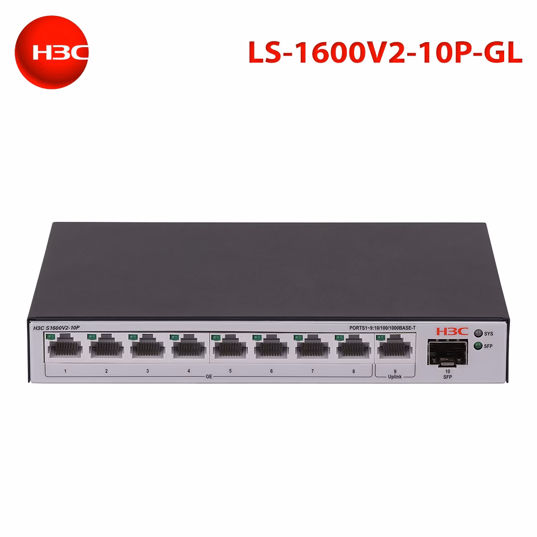 H3C LS-1600V2-10P-GL Switch Layer 2 10 Cổng Gigabit - Hiệu Suất Cao, Cung Cấp Nguồn POE