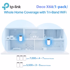 TP-Link Deco X68 Mesh WiFi 6 - Hệ Thống Tri-Band AX3600, AI-Driven Mesh, 2 Pack