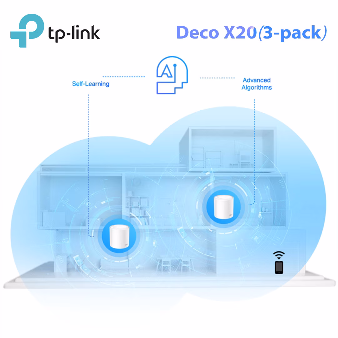 TP-Link Deco X20 Mesh WiFi 6 - Hệ Thống Dual-Band AX1800, AI-Driven Mesh, 3 Pack
