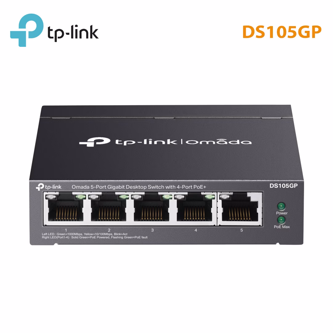 Switch Unmanaged Omada TP-Link DS105GP | 5 Port RJ45 1G | 65W