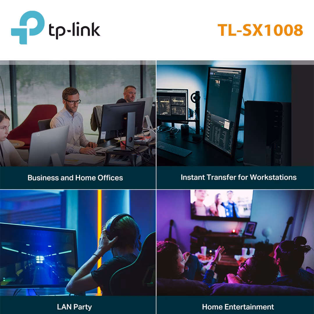 Switch Unmanaged 8 Port TP-Link TL-SX1008 | 8 Port 10 GbE