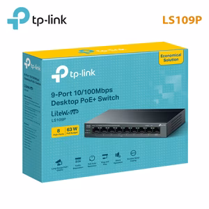 Switch 9 Cổng TP-Link Litewave LS109P | 8 Cổng PoE+ | Công Suất PoE 63W