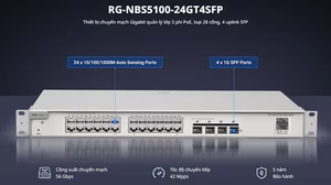 Switch Layer 3 Ruijie Reyee RG-NBS5100-24GT4SFP, 24 Cổng Gigabit & 4 Cổng SFP, Hiệu Suất Cao
