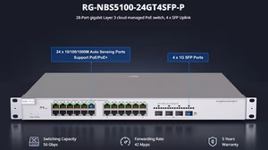 Switch Ruijie Reyee RG-NBS5100-24GT4SFP-P | 28 Cổng Layer 3 | PoE+ 370W