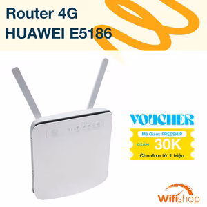 Bộ phát Wifi 4G Huawei E5186s-22A, Cat6 4G+, 300Mbps, hỗ trợ 64 users