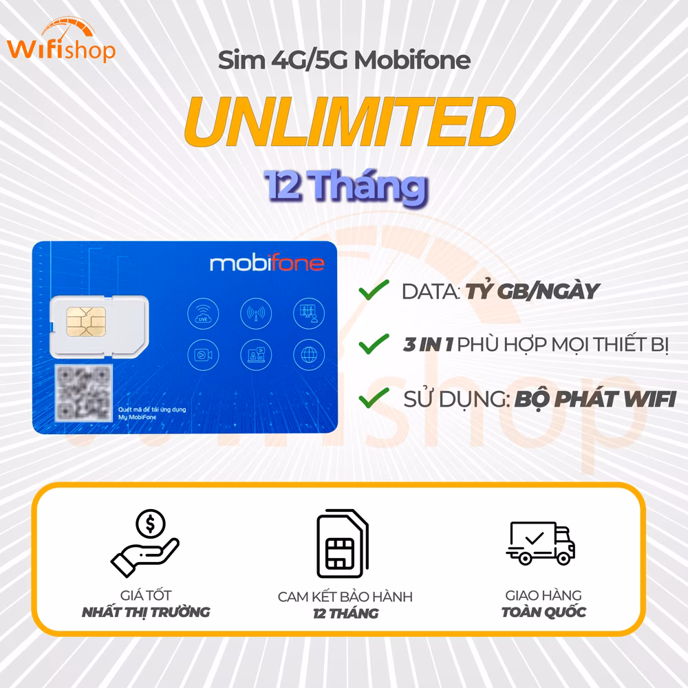 SIM 5G Mobifone MAX BĂNG THÔNG
