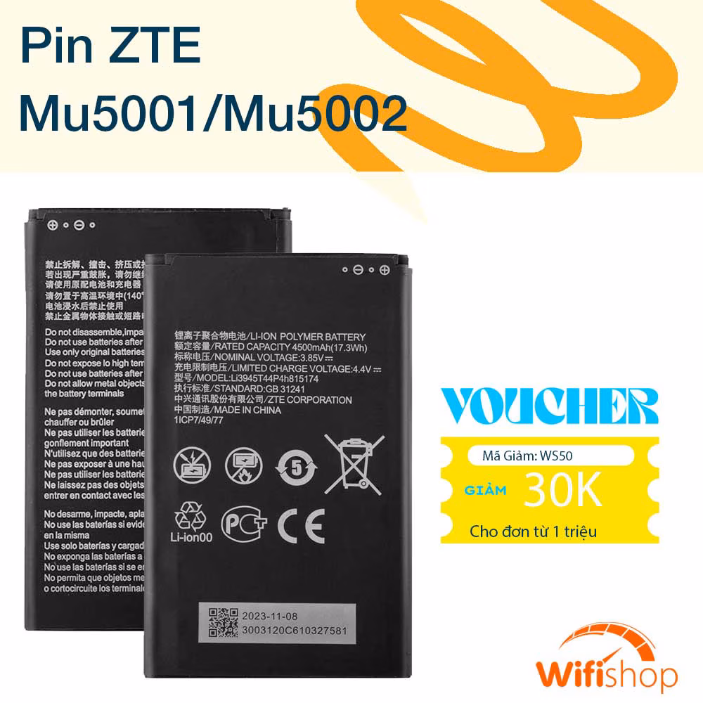 Pin Thay Thế Cho Bộ Phát WiFi 5G ZTE MU5001 và MU5002 – Giải Pháp Kết Nối Liên Tục