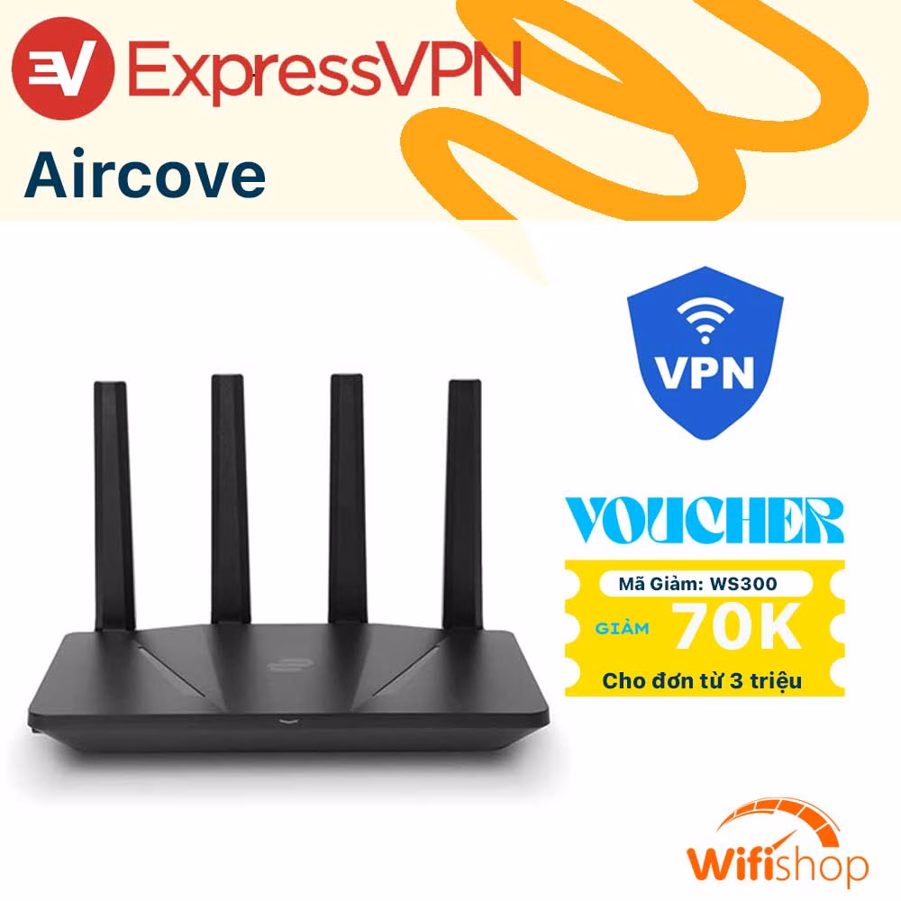 Bộ Phát Wifi6 AX1800 Aircove ExpressVPN - Đổi IP Chuyên Nghiệp