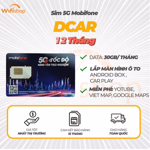 SIM Max Băng Thông Miễn phí Youtube, VietMap, Googlmaps + 30GB/Tháng